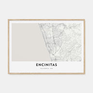 Encinitas Map Landscape Poster