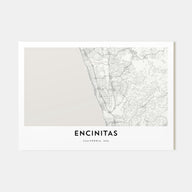 Encinitas Map Landscape Poster