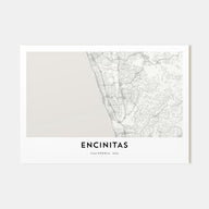 Encinitas Map Landscape Poster