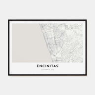 Encinitas Map Landscape Poster