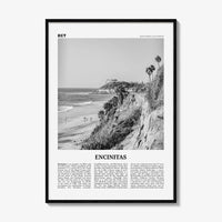 Encinitas Print Black and White No 1, Encinitas Wall Art, Encinitas Poster, San Diego Poster Print, California, USA, United States
