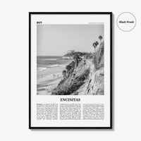 Encinitas Print Black and White No 1, Encinitas Wall Art, Encinitas Poster, San Diego Poster Print, California, USA, United States
