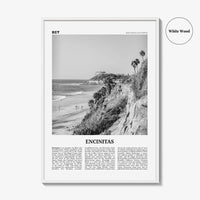 Encinitas Print Black and White No 1, Encinitas Wall Art, Encinitas Poster, San Diego Poster Print, California, USA, United States