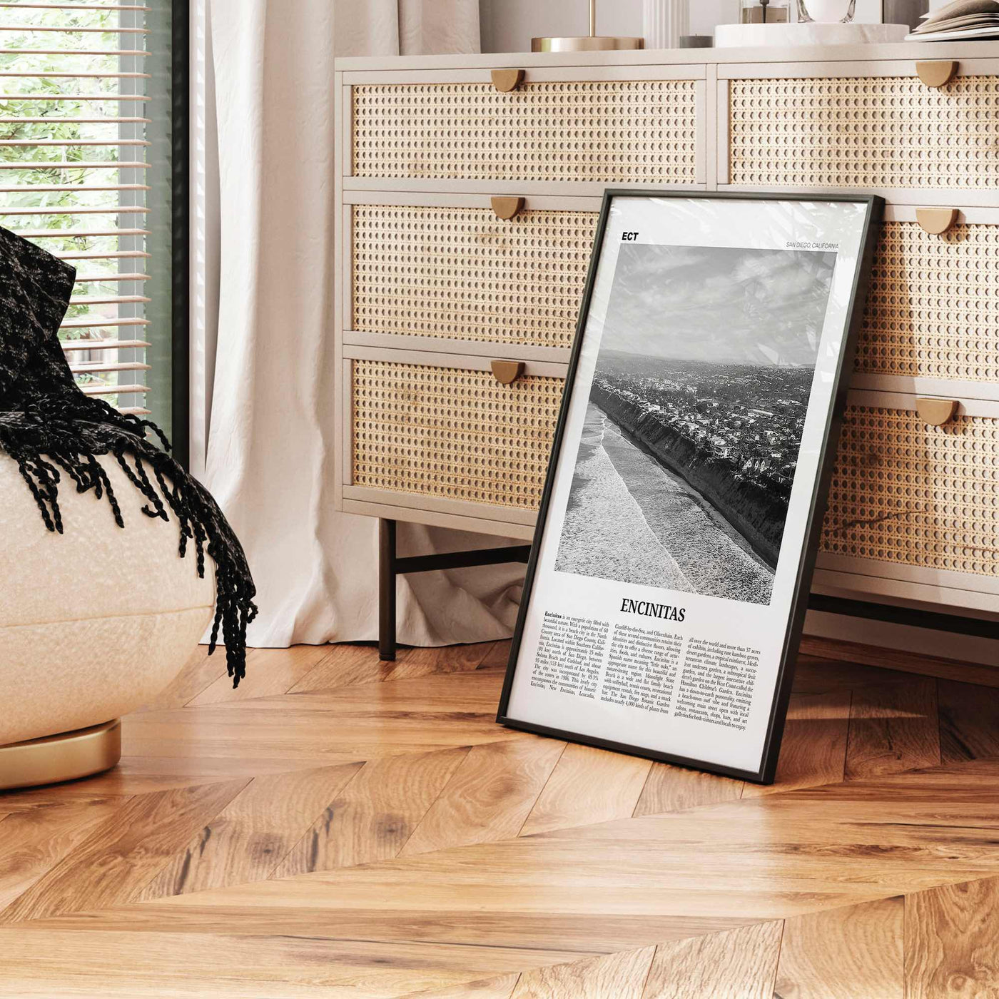 Encinitas Print Black and White No 2, Encinitas Wall Art, Encinitas Poster, San Diego Poster Print, California, USA, United States