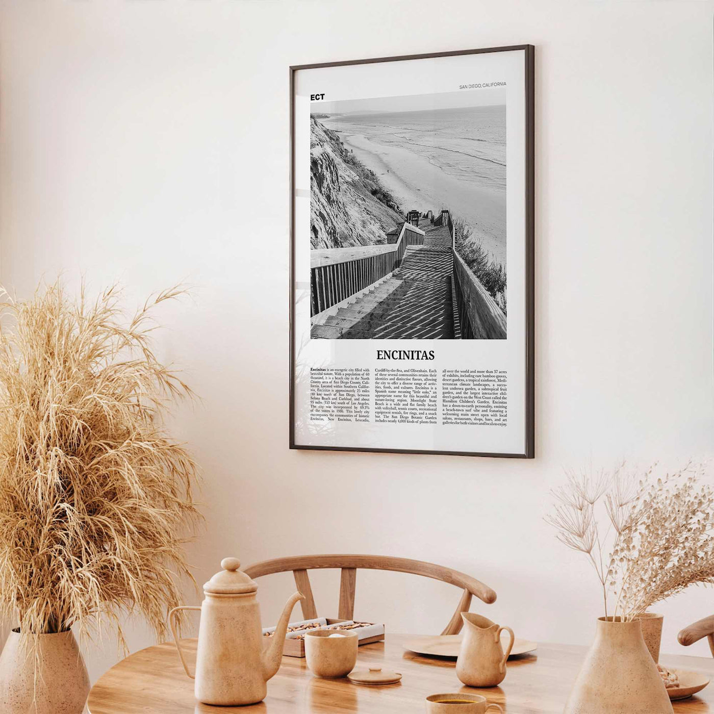 Encinitas Print Black and White No 3, Encinitas Wall Art, Encinitas Poster, San Diego Poster Print, California, USA, United States