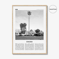 Encino Print Black and White, Encino Wall Art, Encino Poster, Encino Photo, Encino Wall Décor, Encino Map, California, USA