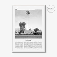 Encino Print Black and White, Encino Wall Art, Encino Poster, Encino Photo, Encino Wall Décor, Encino Map, California, USA
