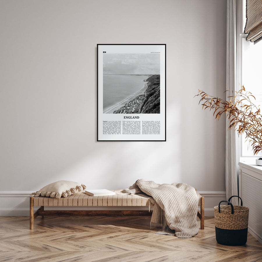England Travel B&W Poster