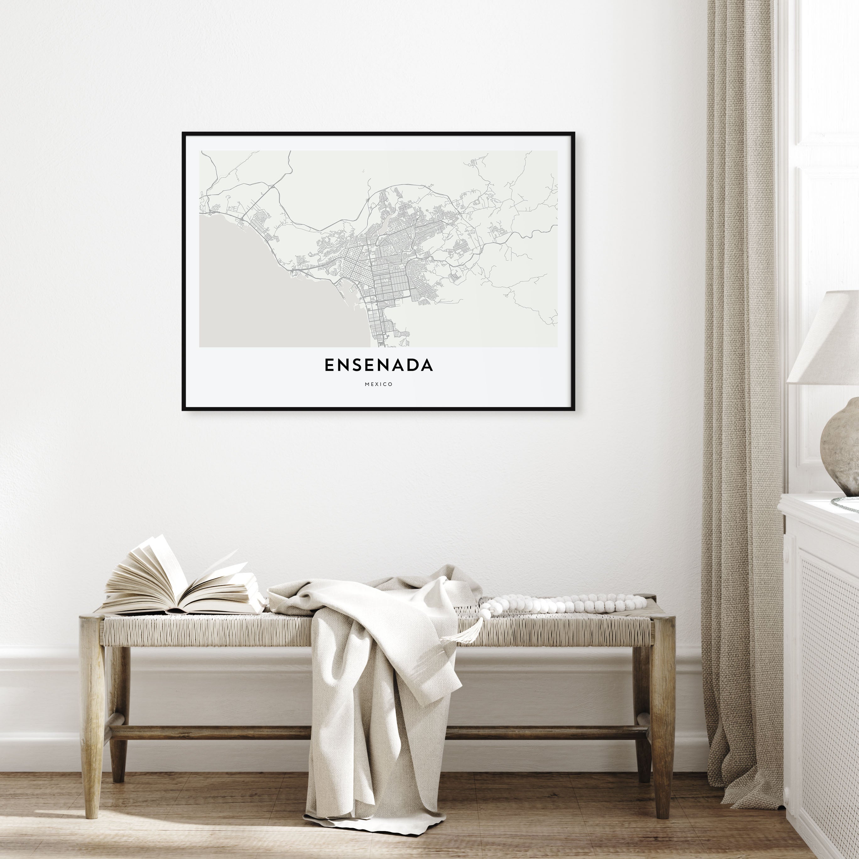 Ensenada Map Landscape Poster