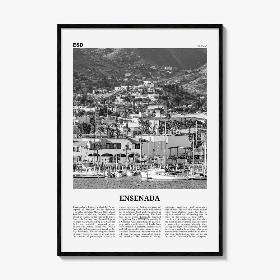 Ensenada Print Black and White, Ensenada Wall Art, Ensenada Poster, Ensenada Photo, Ensenada Wall Décor, Ensenada Map, Mexico