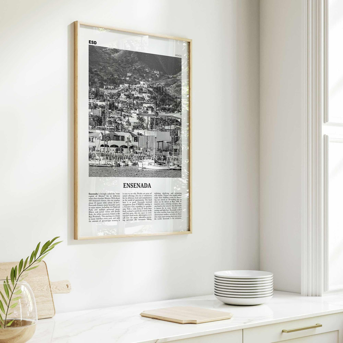 Ensenada Print Black and White, Ensenada Wall Art, Ensenada Poster, Ensenada Photo, Ensenada Wall Décor, Ensenada Map, Mexico