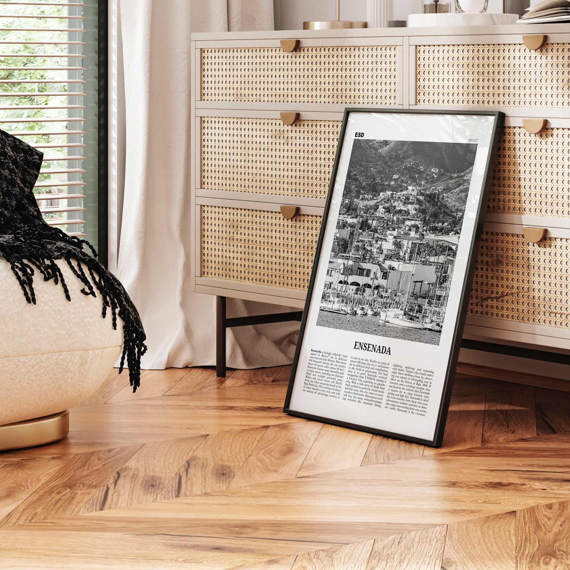 Ensenada Print Black and White, Ensenada Wall Art, Ensenada Poster, Ensenada Photo, Ensenada Wall Décor, Ensenada Map, Mexico