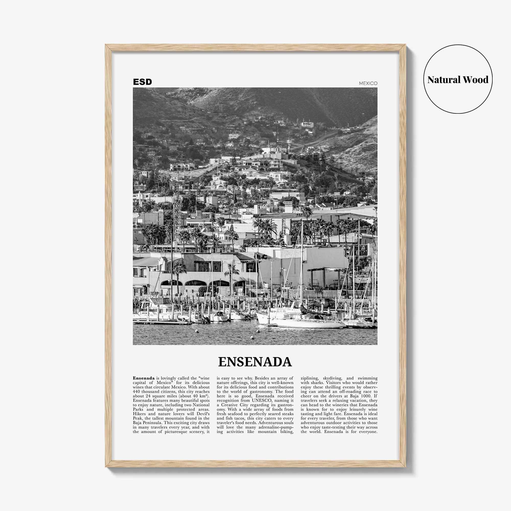 Ensenada Print Black and White, Ensenada Wall Art, Ensenada Poster, Ensenada Photo, Ensenada Wall Décor, Ensenada Map, Mexico