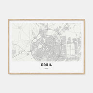 Erbil Map Landscape Poster