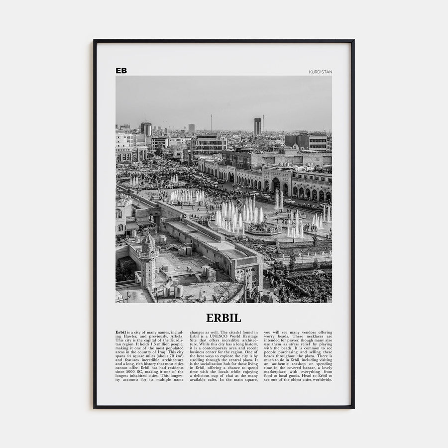Erbil Travel B&W Poster