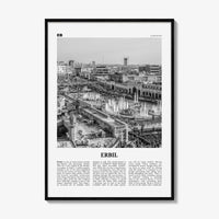 Erbil Print Black and White, Erbil Wall Art, Erbil Poster, Erbil Photo, Erbil Wall Décor, Erbil Map, Kurdistan