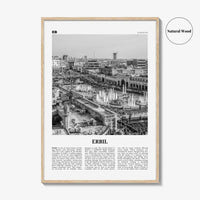 Erbil Print Black and White, Erbil Wall Art, Erbil Poster, Erbil Photo, Erbil Wall Décor, Erbil Map, Kurdistan