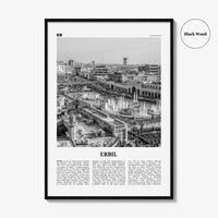 Erbil Print Black and White, Erbil Wall Art, Erbil Poster, Erbil Photo, Erbil Wall Décor, Erbil Map, Kurdistan