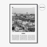 Erbil Print Black and White, Erbil Wall Art, Erbil Poster, Erbil Photo, Erbil Wall Décor, Erbil Map, Kurdistan