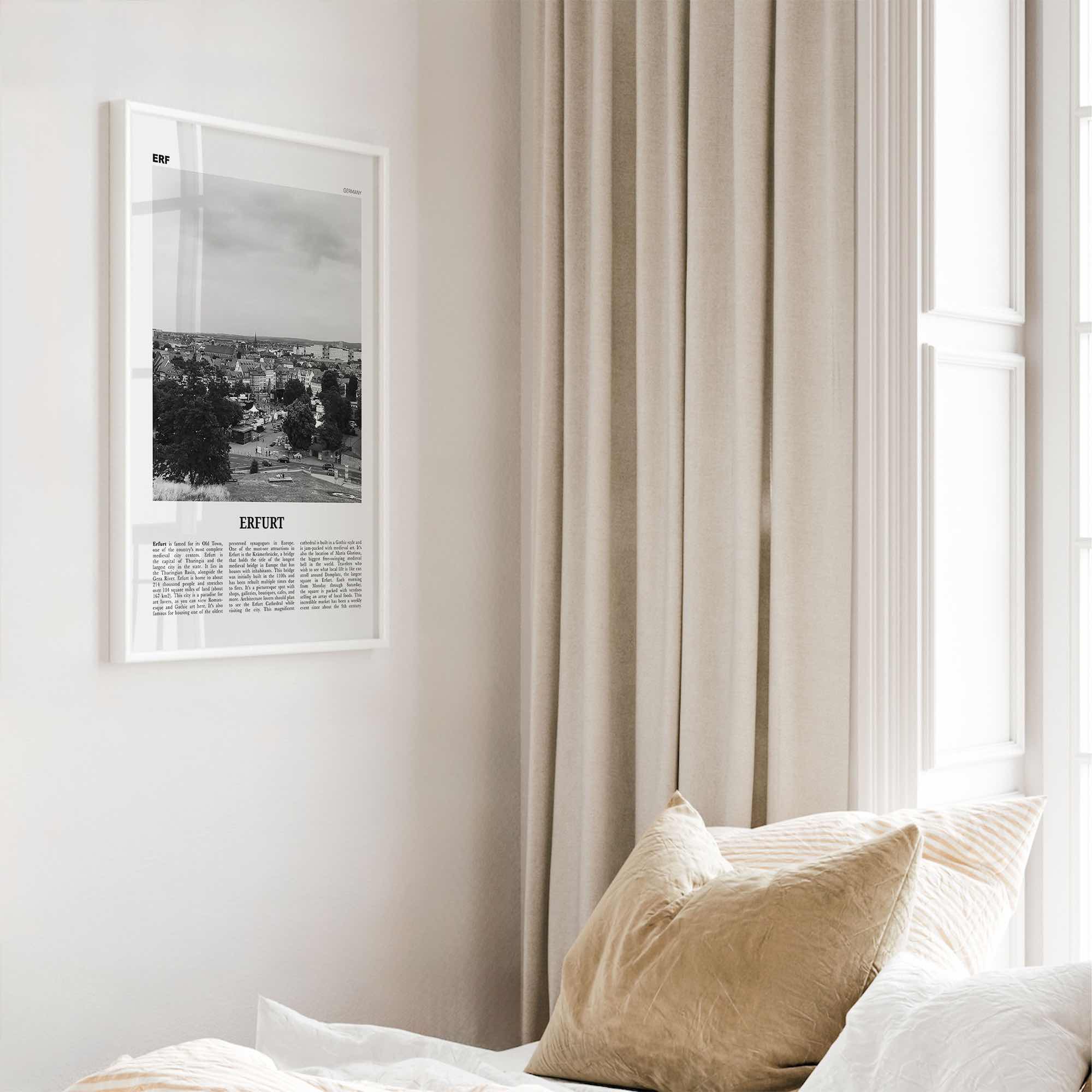Erfurt Print Black and White, Erfurt Wall Art, Erfurt Poster, Erfurt Photo, Erfurt Wall Décor, Erfurt Map, Germany