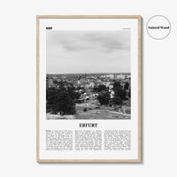 Erfurt Print Black and White, Erfurt Wall Art, Erfurt Poster, Erfurt Photo, Erfurt Wall Décor, Erfurt Map, Germany