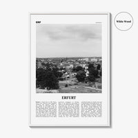 Erfurt Print Black and White, Erfurt Wall Art, Erfurt Poster, Erfurt Photo, Erfurt Wall Décor, Erfurt Map, Germany