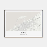 Erie Map Landscape Poster