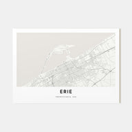 Erie Map Landscape Poster