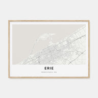 Erie Map Landscape Poster