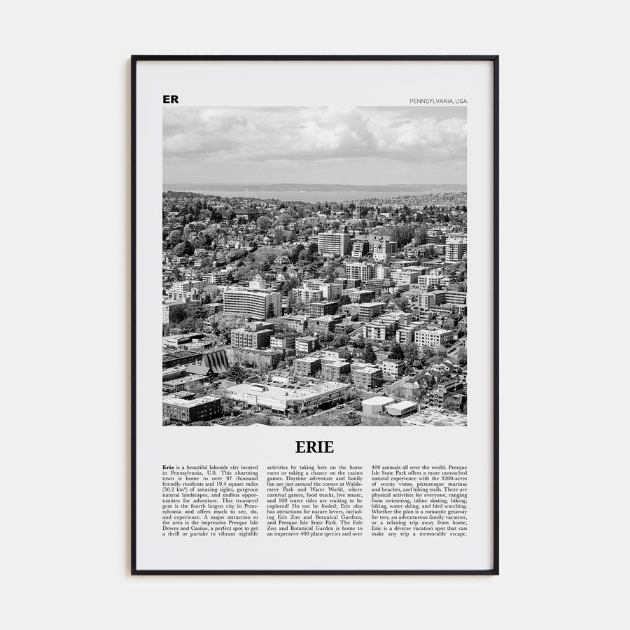 Erie Travel B&W Poster