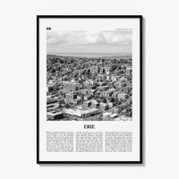 Erie Print Black and White, Erie Wall Art, Erie Poster, Erie Photo, Erie Wall Décor, Pennsylvania, USA, United States