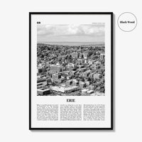 Erie Print Black and White, Erie Wall Art, Erie Poster, Erie Photo, Erie Wall Décor, Pennsylvania, USA, United States