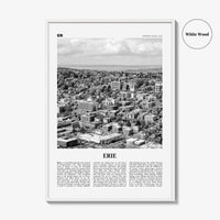 Erie Print Black and White, Erie Wall Art, Erie Poster, Erie Photo, Erie Wall Décor, Pennsylvania, USA, United States