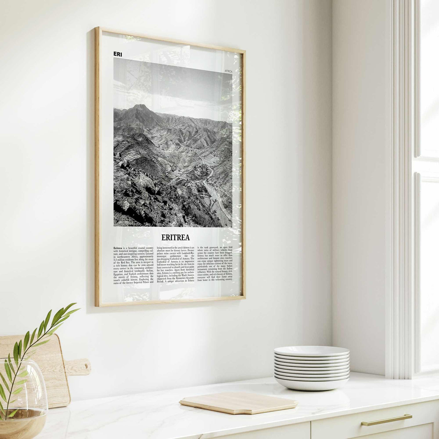 Eritrea Print Black and White, Eritrea Wall Art, Eritrea Poster, Eritrea Photo, Eritrea Wall Decor, Country Art Print, Africa, Asmera