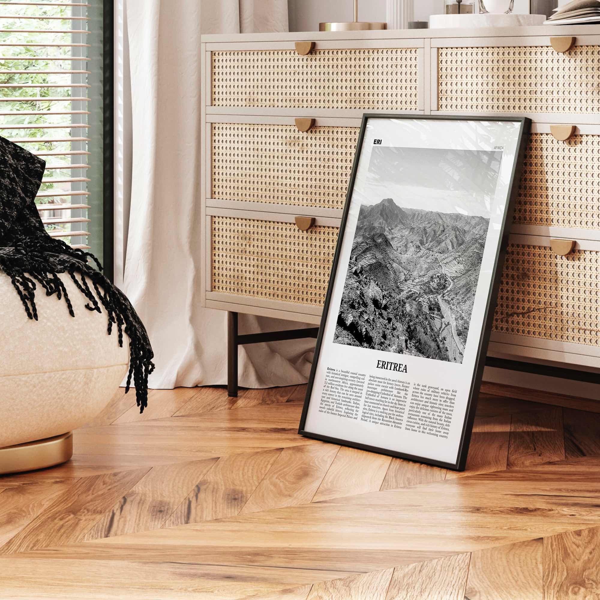 Eritrea Print Black and White, Eritrea Wall Art, Eritrea Poster, Eritrea Photo, Eritrea Wall Decor, Country Art Print, Africa, Asmera