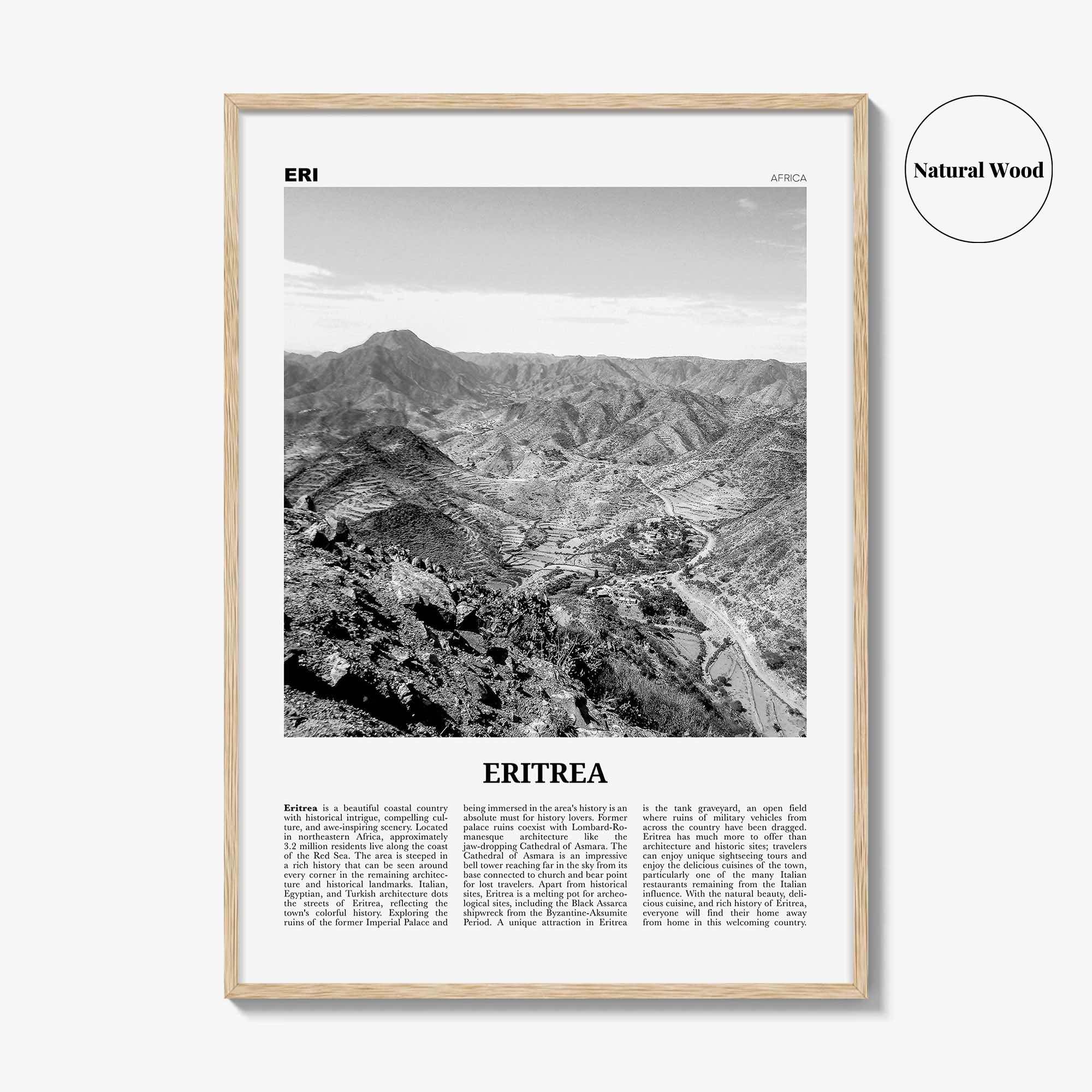 Eritrea Print Black and White, Eritrea Wall Art, Eritrea Poster, Eritrea Photo, Eritrea Wall Decor, Country Art Print, Africa, Asmera