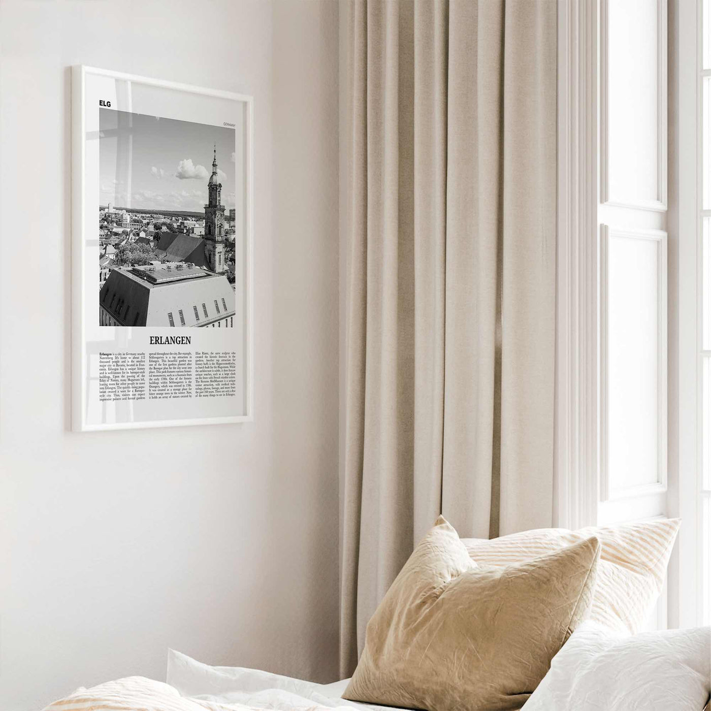 Erlangen Print Black and White, Erlangen Wall Art, Erlangen Poster, Erlangen Photo, Erlangen Wall Décor, Erlangen Map, Germany