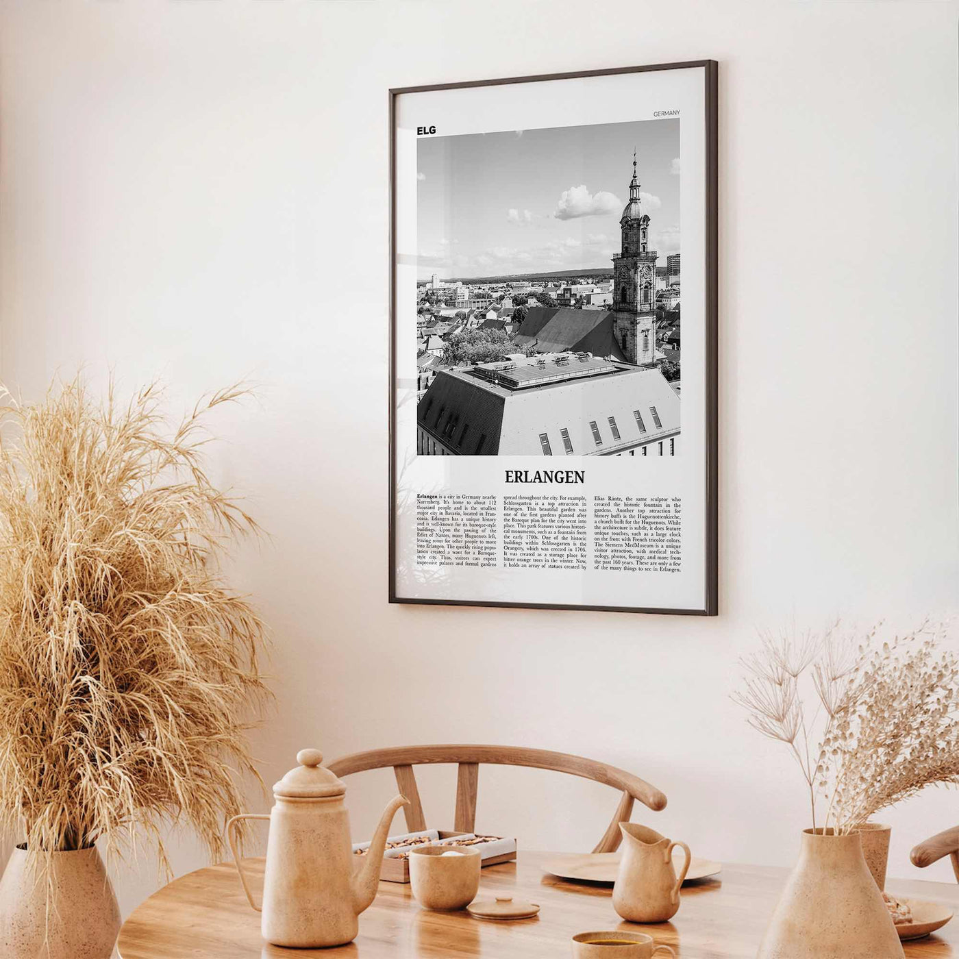 Erlangen Print Black and White, Erlangen Wall Art, Erlangen Poster, Erlangen Photo, Erlangen Wall Décor, Erlangen Map, Germany