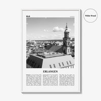 Erlangen Print Black and White, Erlangen Wall Art, Erlangen Poster, Erlangen Photo, Erlangen Wall Décor, Erlangen Map, Germany