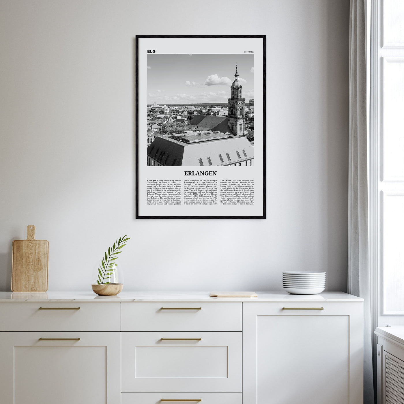 Erlangen Travel B&W Poster