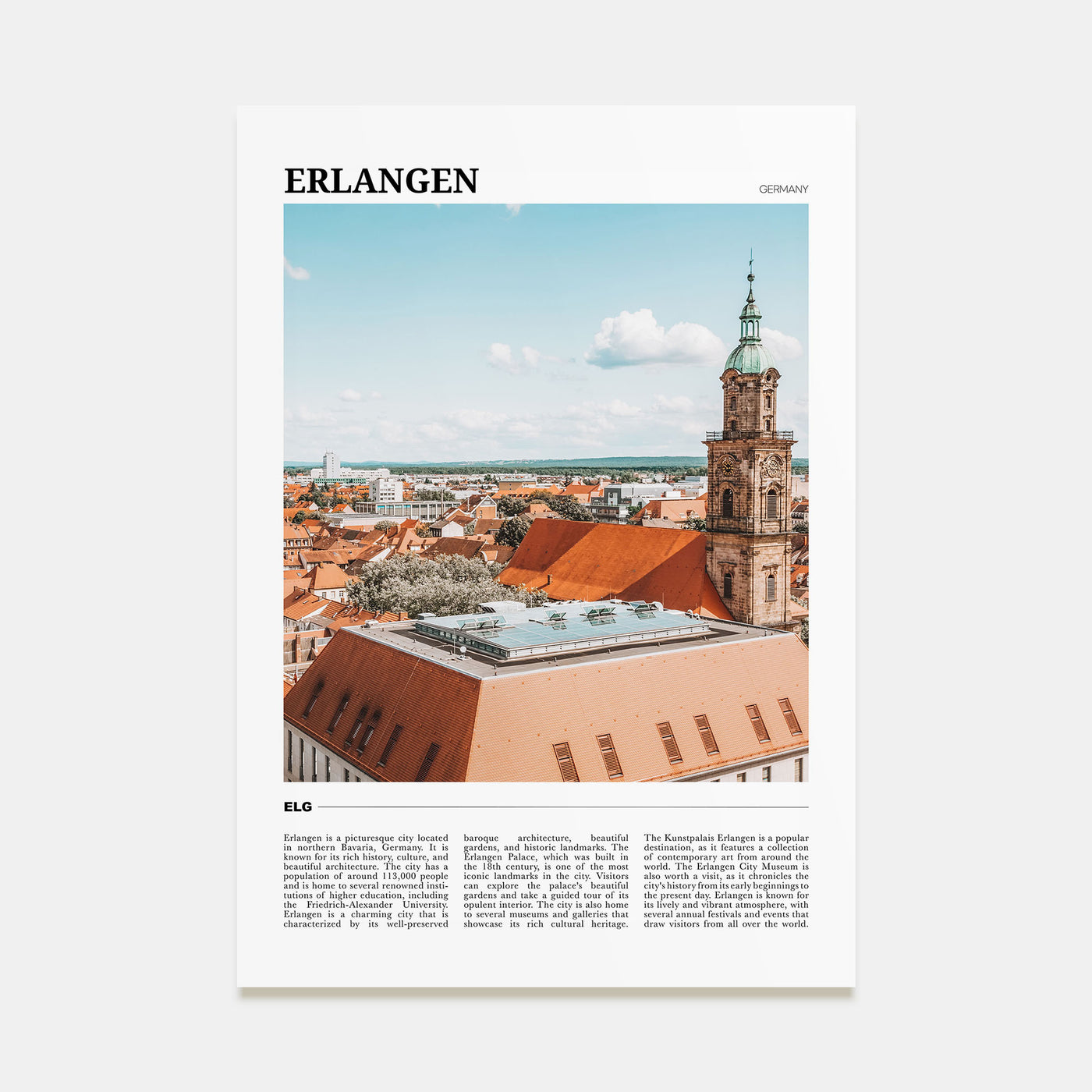 Erlangen Travel Color Poster