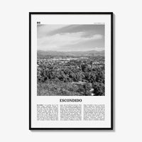 Escondido Print Black and White, Escondido Wall Art, Escondido Poster, Escondido Photo, Escondido Wall Décor, Escondido Map, California, USA
