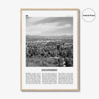 Escondido Print Black and White, Escondido Wall Art, Escondido Poster, Escondido Photo, Escondido Wall Décor, Escondido Map, California, USA