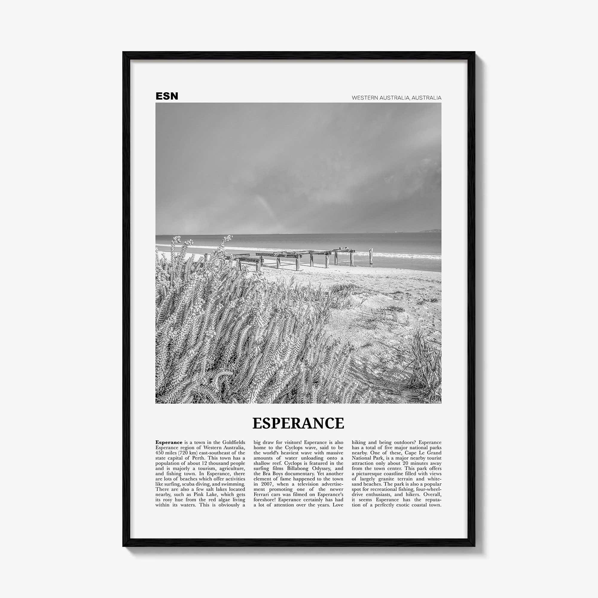 Esperance Print Black and White, Esperance Wall Art, Esperance Poster, Esperance Photo, Esperance Wall Décor, Western Australia, Australia