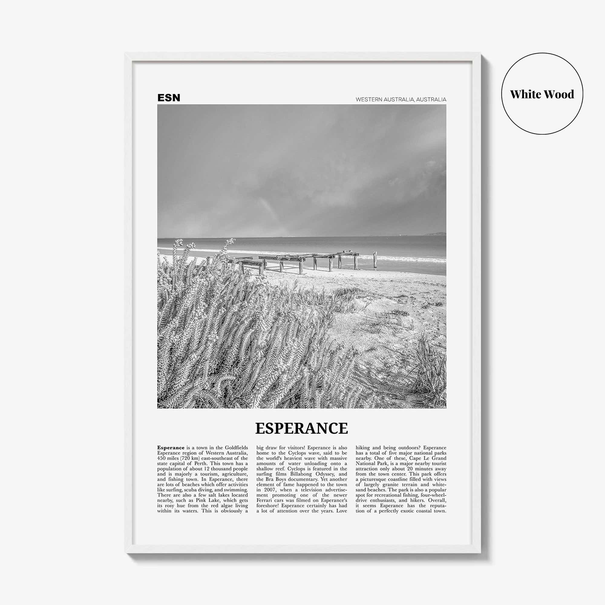 Esperance Print Black and White, Esperance Wall Art, Esperance Poster, Esperance Photo, Esperance Wall Décor, Western Australia, Australia