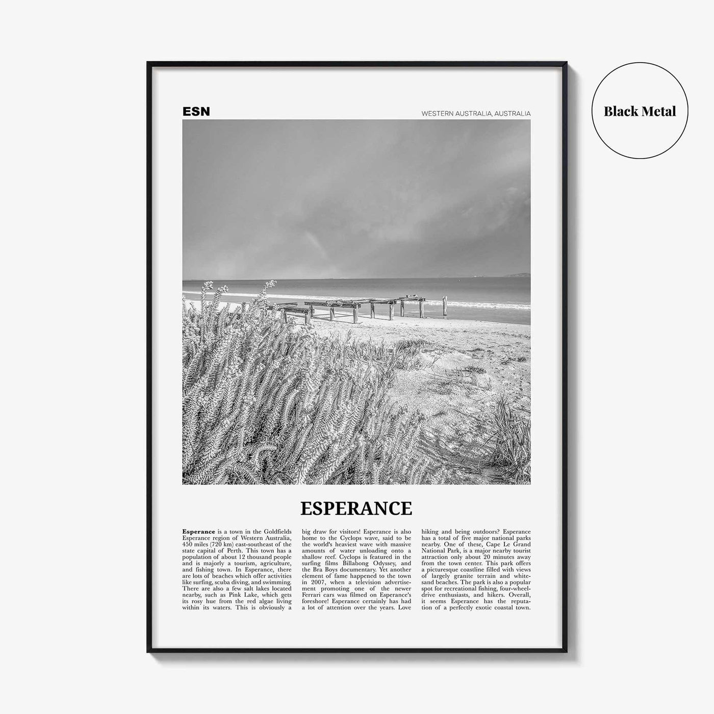 Esperance Print Black and White, Esperance Wall Art, Esperance Poster, Esperance Photo, Esperance Wall Décor, Western Australia, Australia