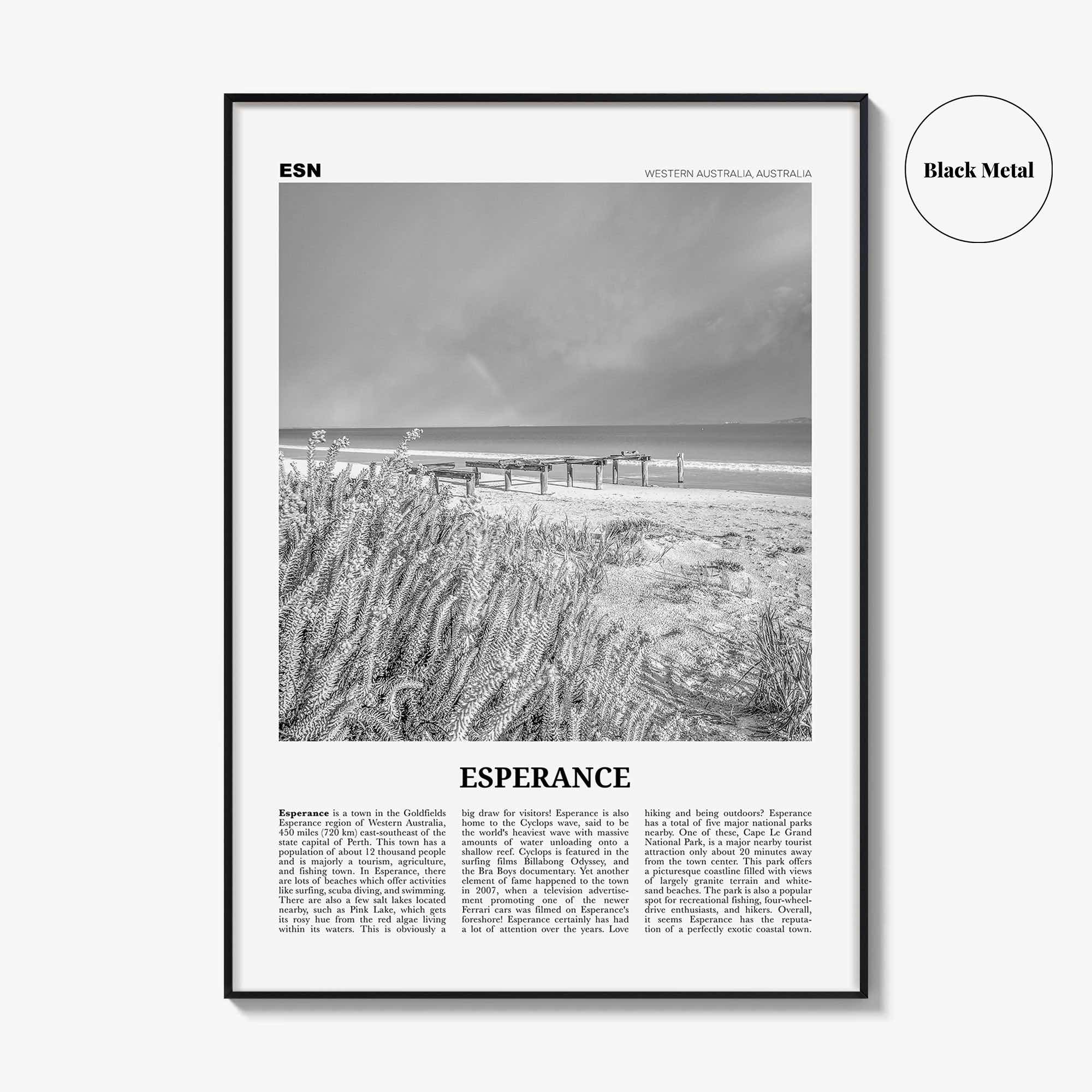 Esperance Print Black and White, Esperance Wall Art, Esperance Poster, Esperance Photo, Esperance Wall Décor, Western Australia, Australia