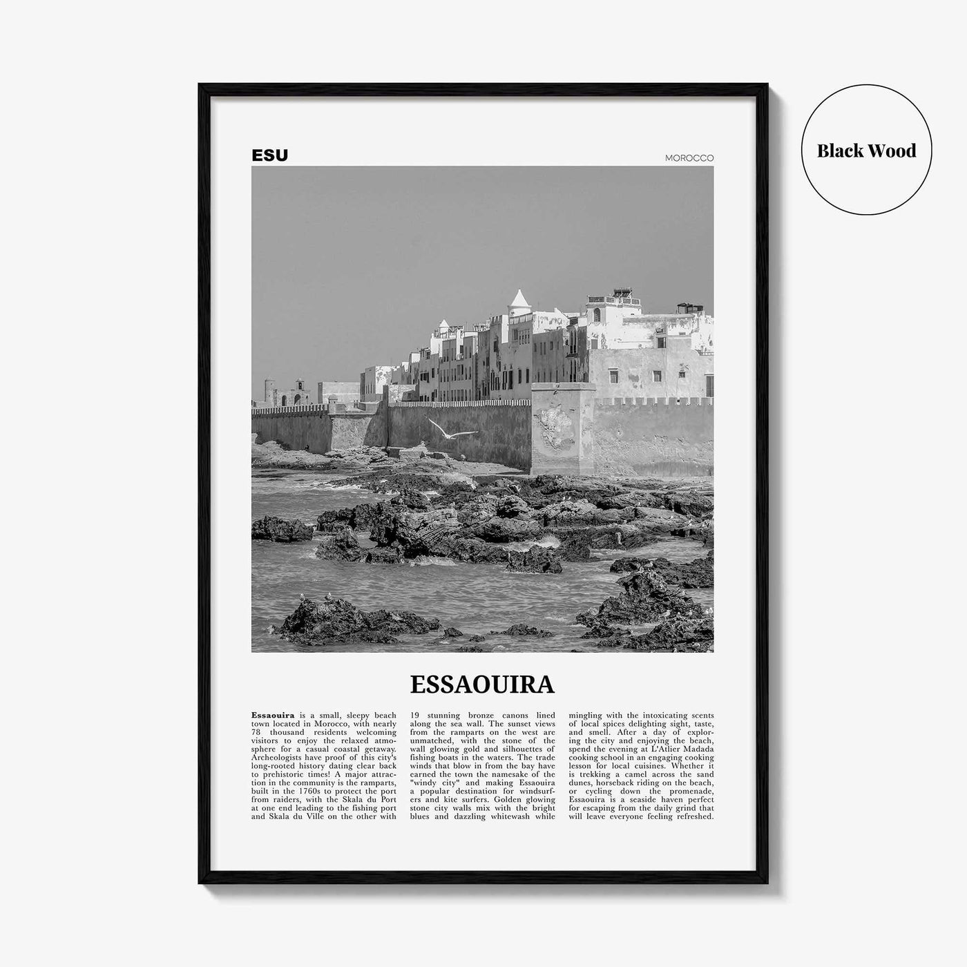 Essaouira Print Black and White, Essaouira Wall Art, Essaouira Poster, Essaouira Photo, Essaouira Wall Décor, Morrocco, الصويرة