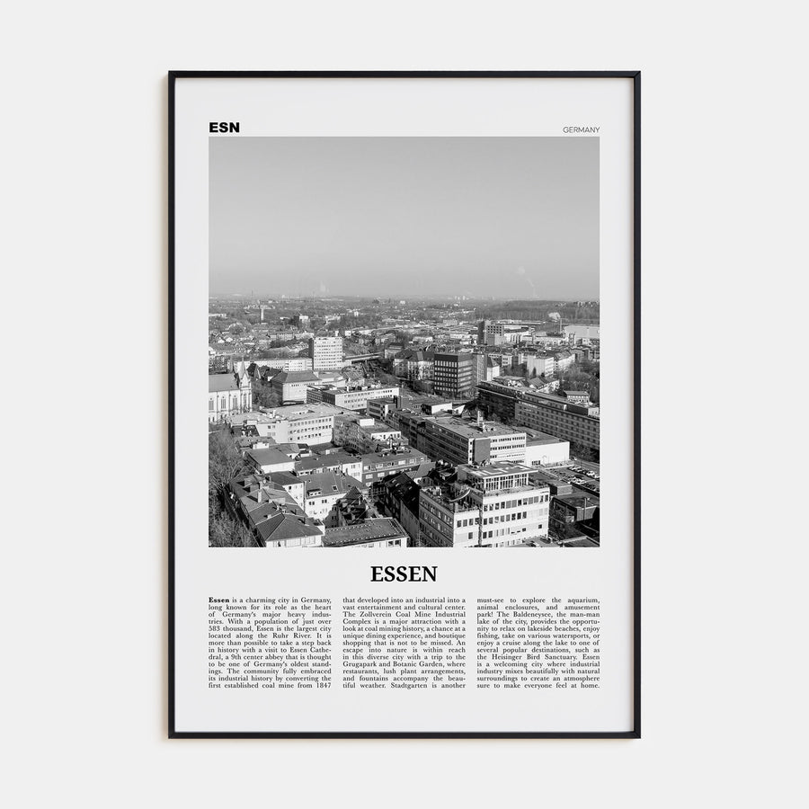 Essen Travel B&W Poster