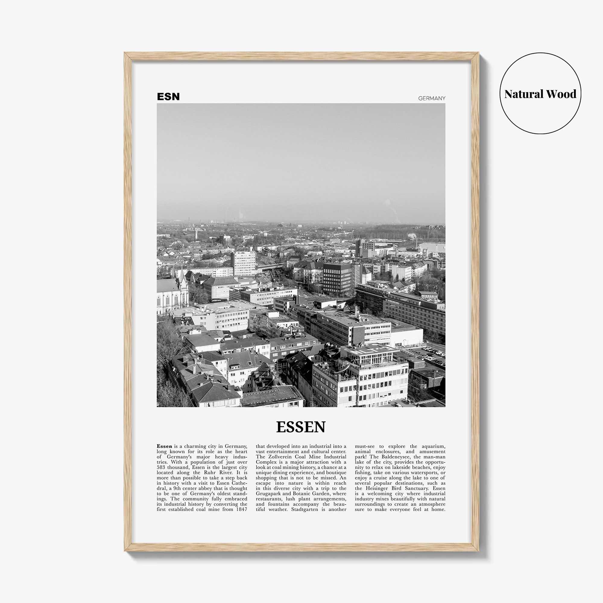 Essen Print Black and White, Essen Wall Art, Essen Poster, Essen Photo, Essen Wall Décor, Rhine-Ruhr, Germany, Deutschland